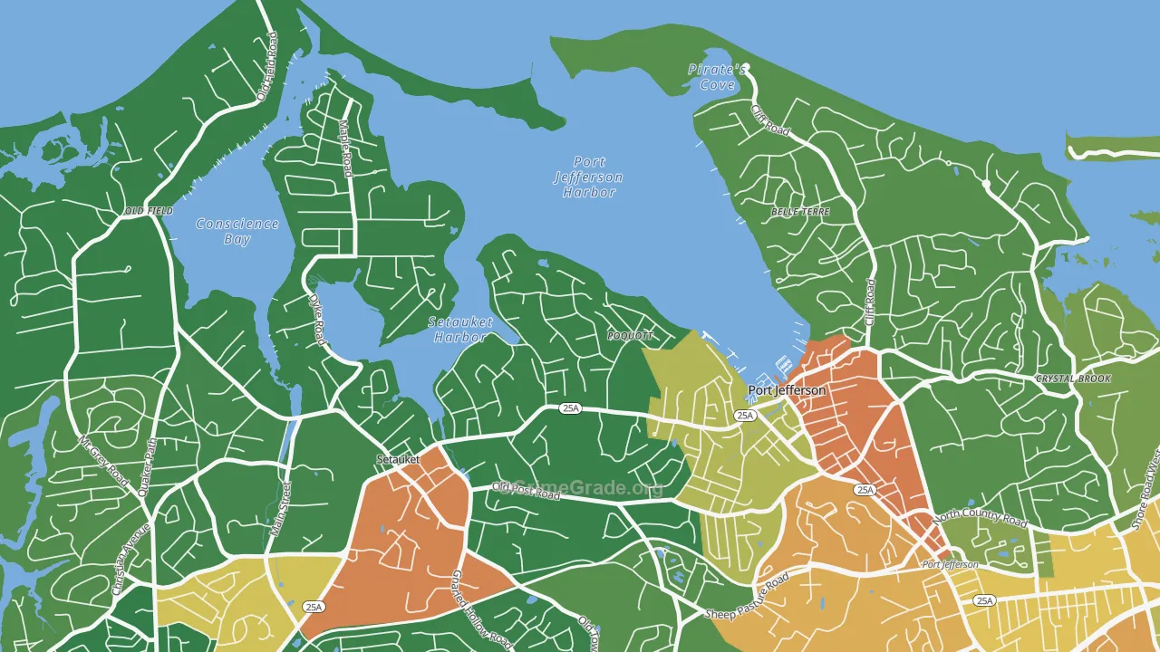Poquott, NY Map of Assault Rates