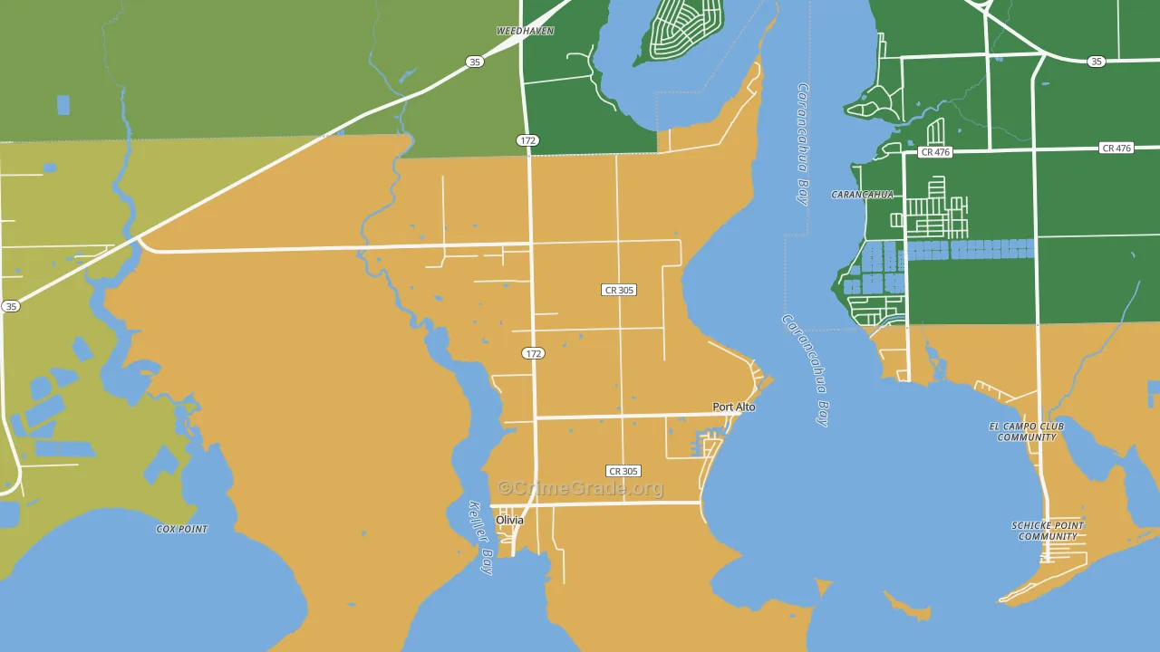 Port Alto, TX Map of Assault Rates
