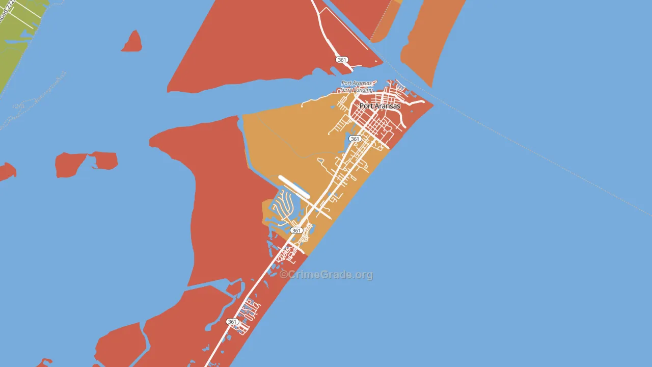 Port Aransas, TX Map of Assault Rates