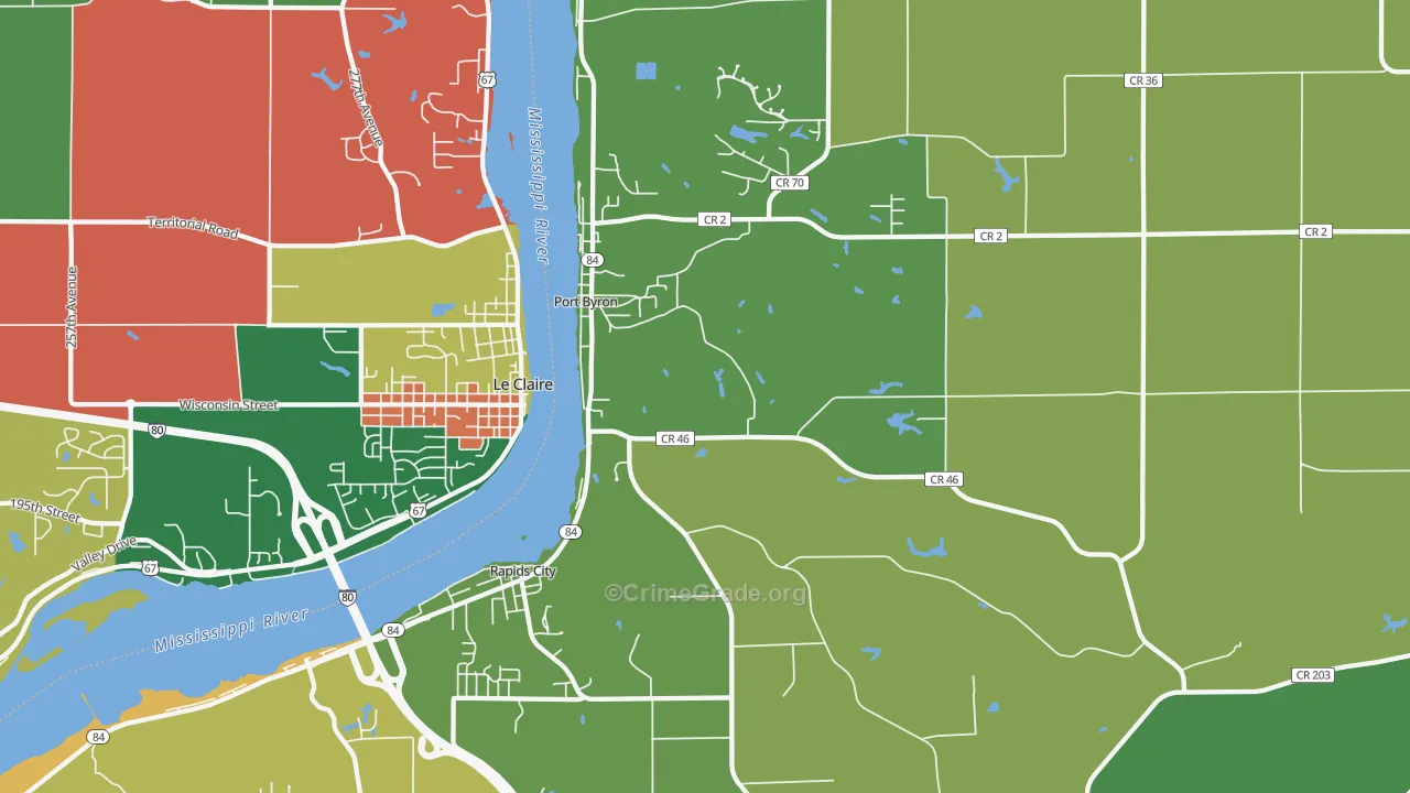 Port Byron, IL Map of Assault Rates