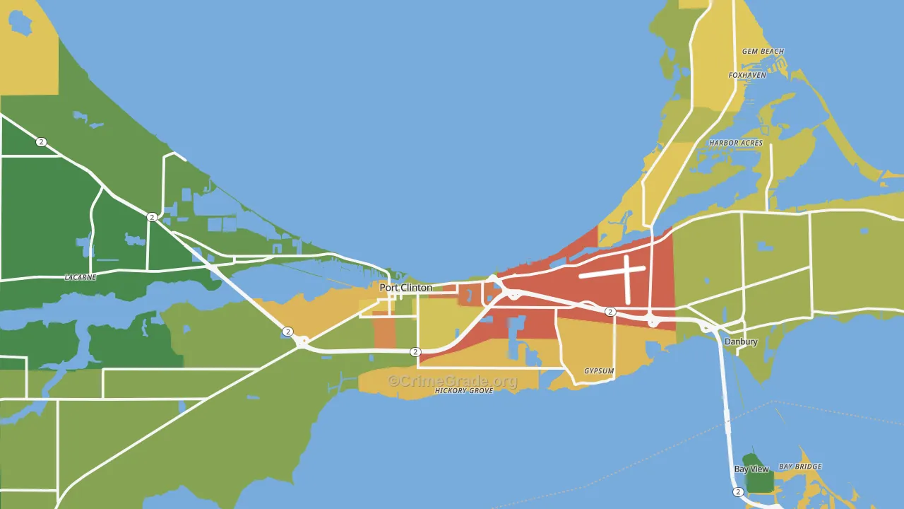 Port Clinton, OH Map of Assault Rates