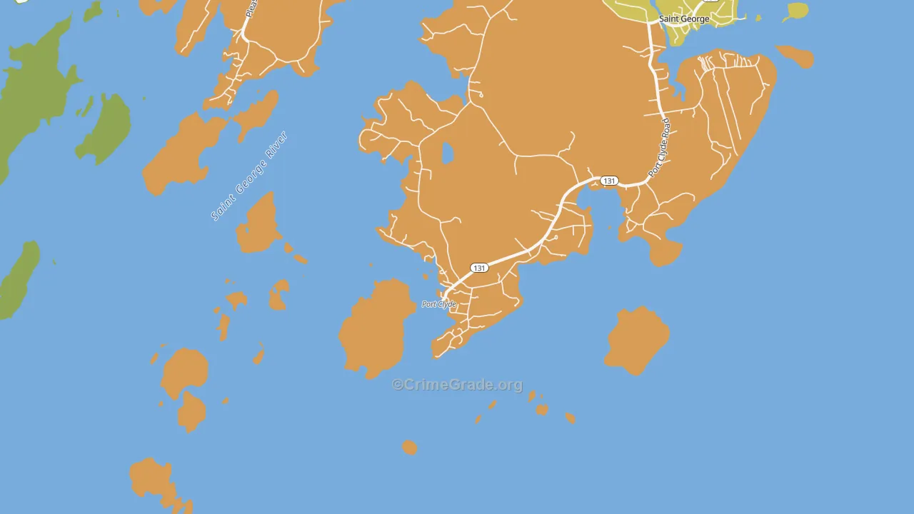 Port Clyde, ME Map of Assault Rates