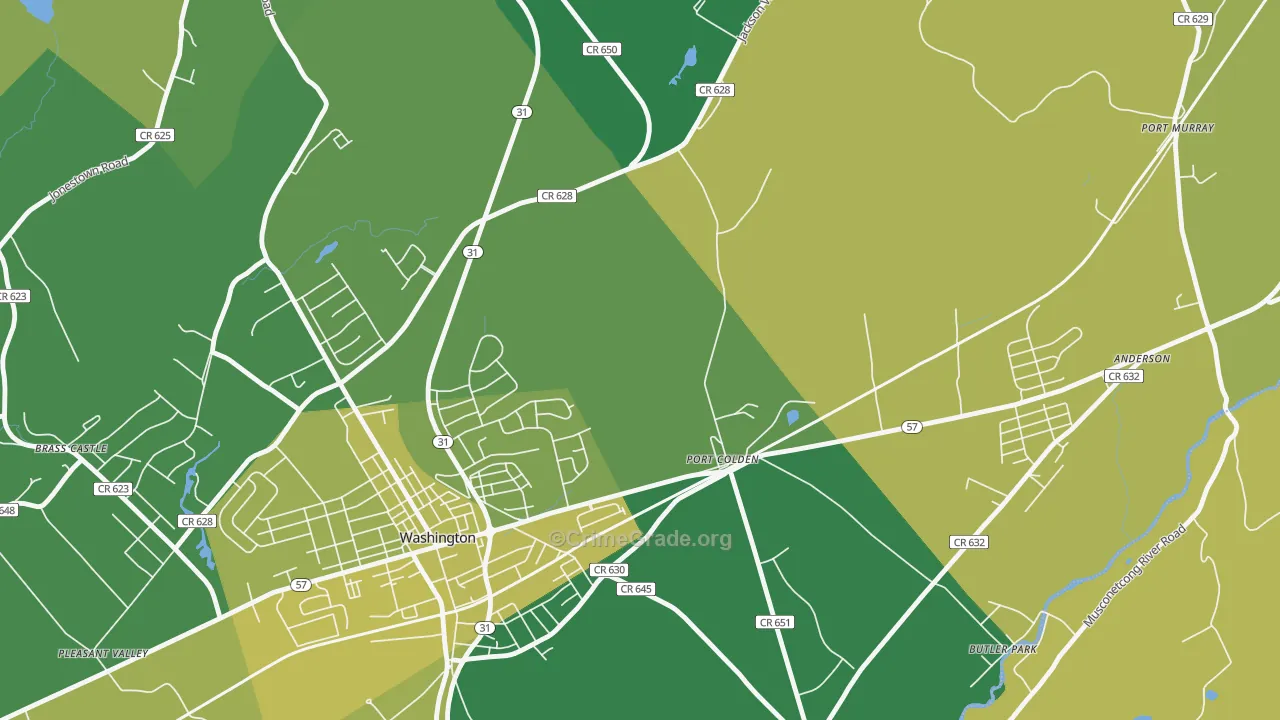 Port Colden, NJ Map of Assault Rates