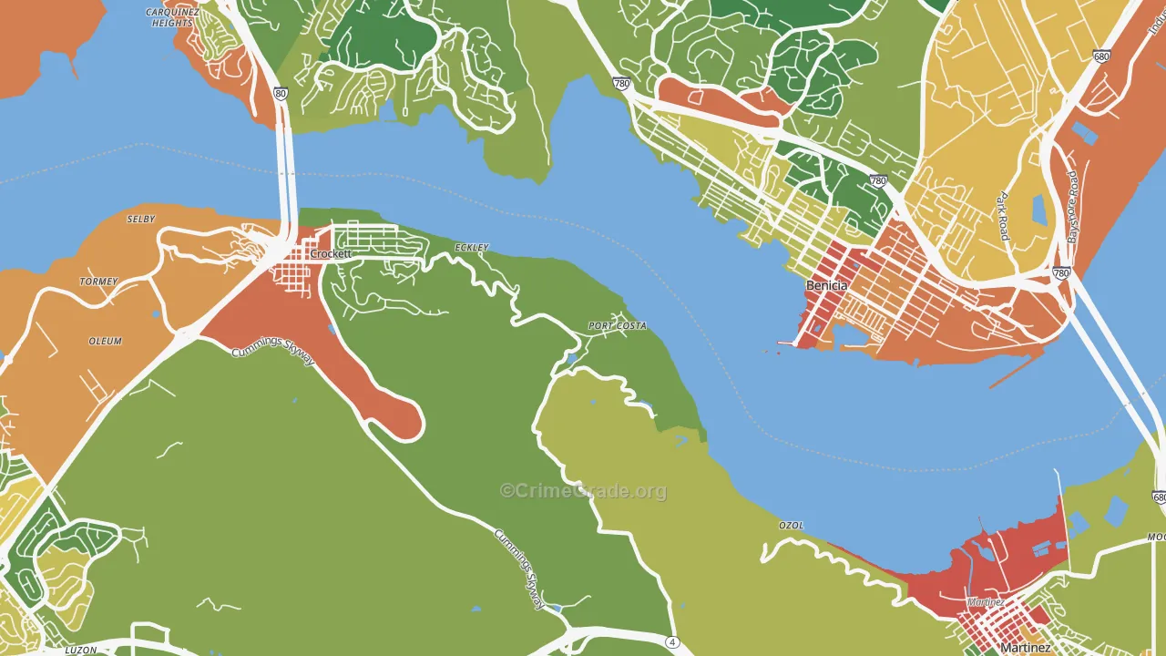 Port Costa, CA Map of Assault Rates