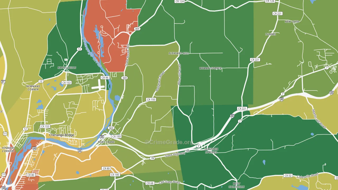 Port Crane, NY Map of Assault Rates