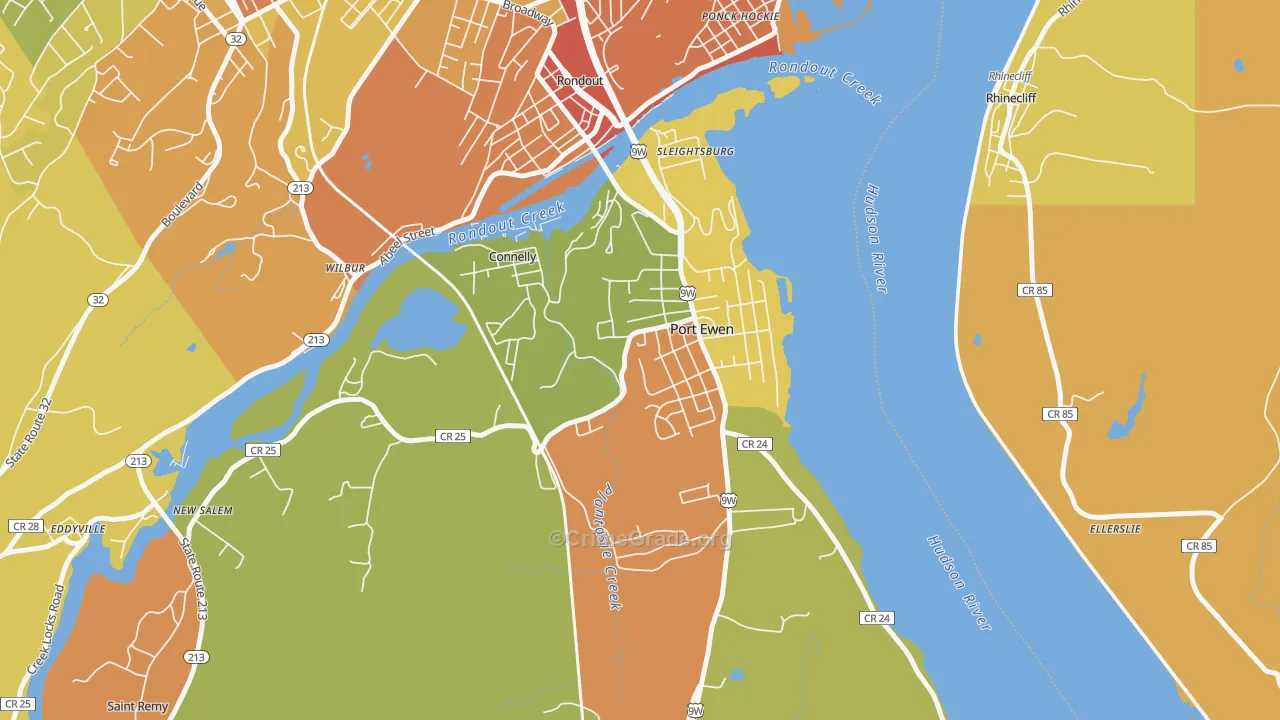 Port Ewen, NY Map of Assault Rates