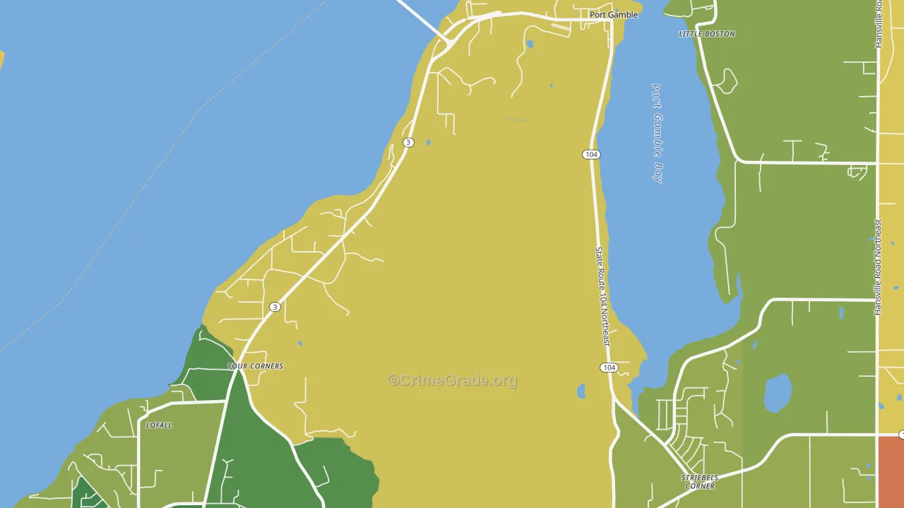 Port Gamble, WA Map of Assault Rates
