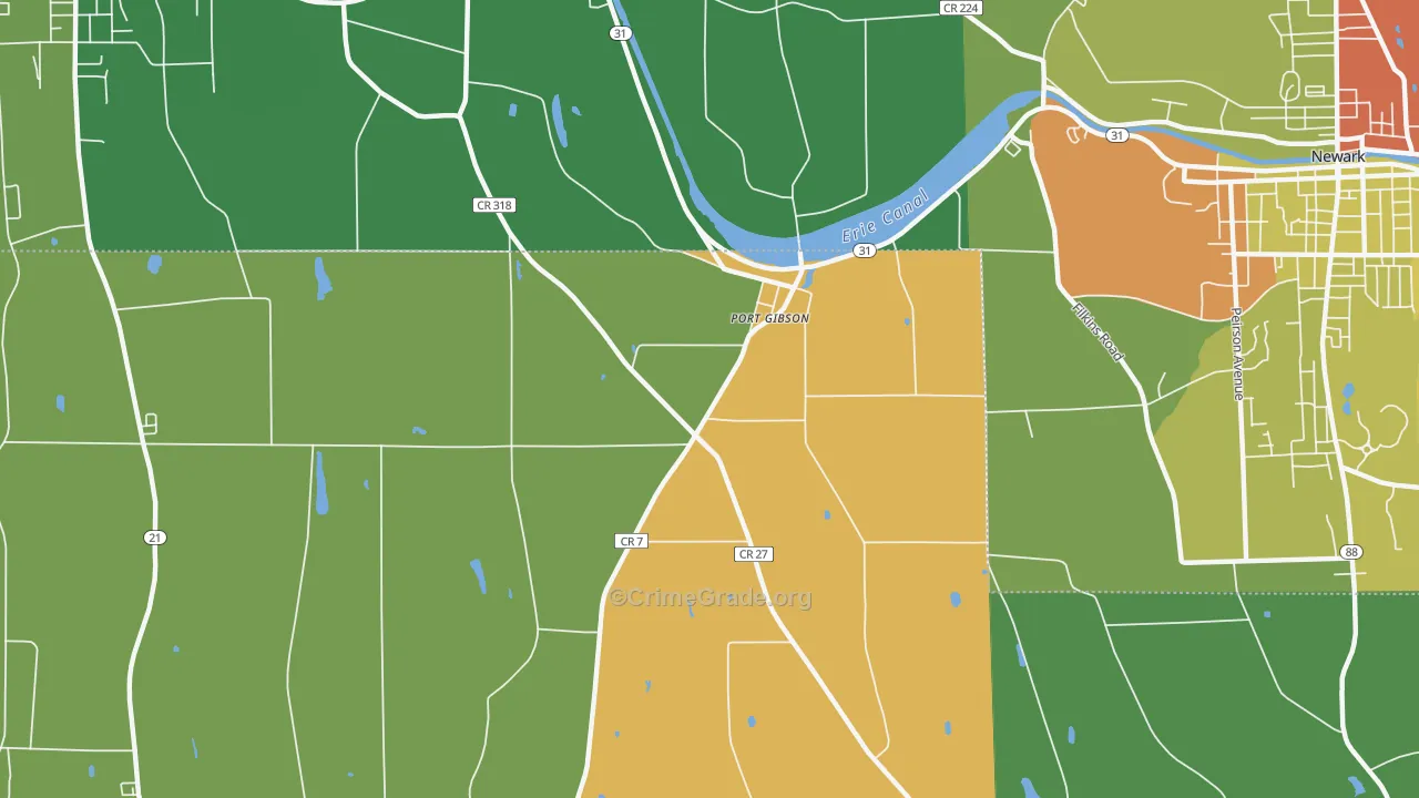 Port Gibson, NY Map of Assault Rates