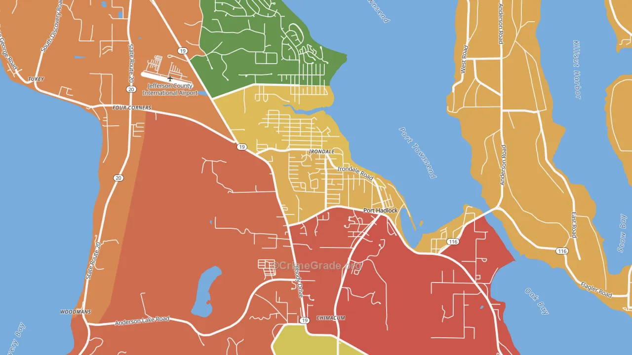 Port Hadlock-Irondale, WA Map of Assault Rates