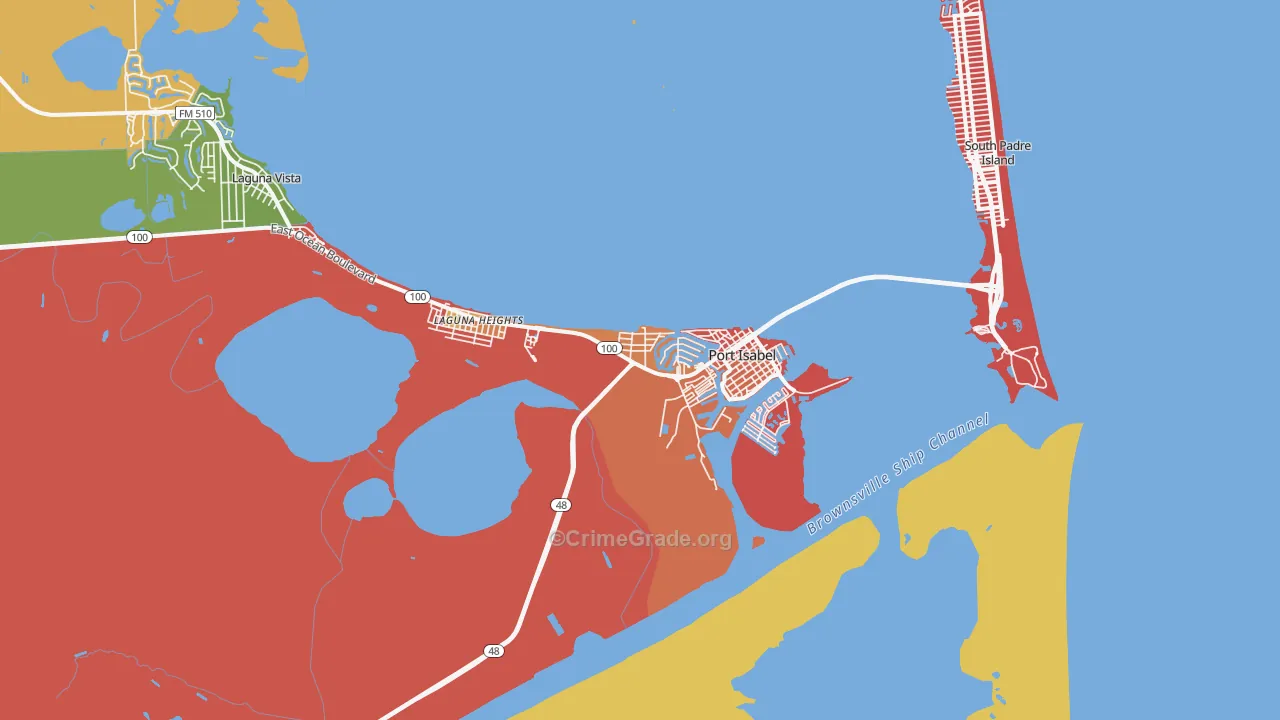 Port Isabel, TX Map of Assault Rates