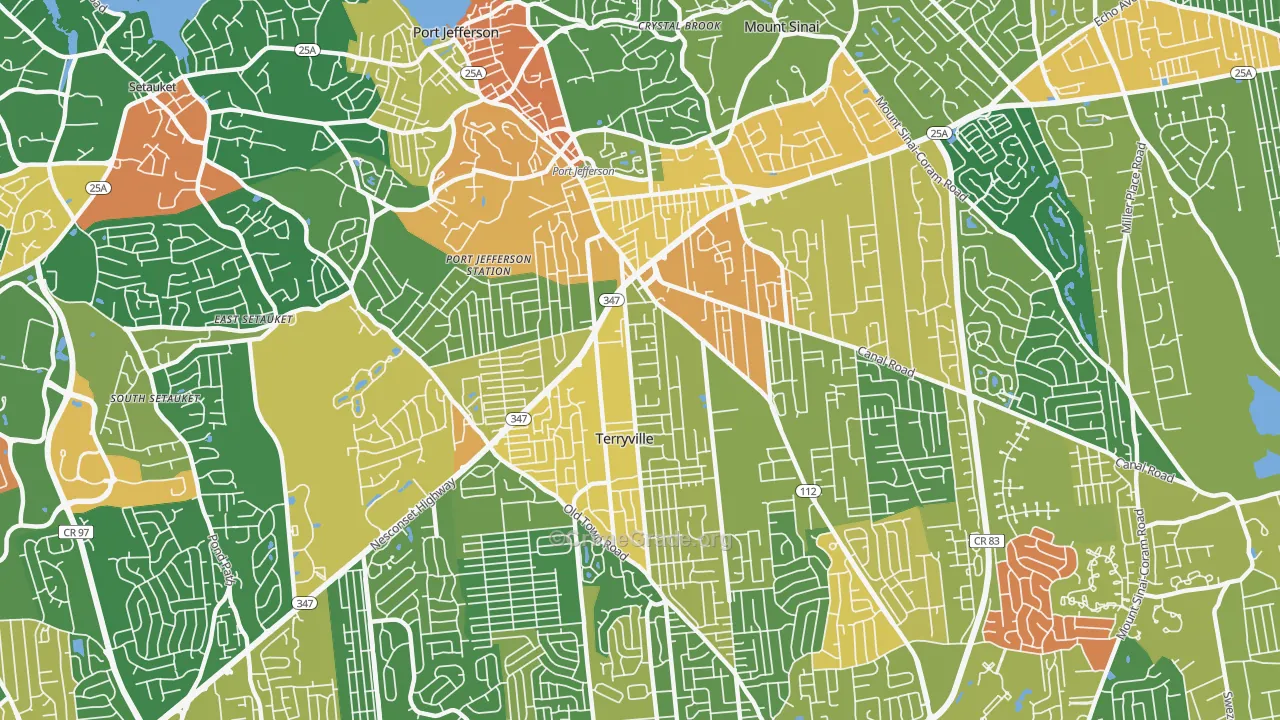 Port Jefferson Station, NY Map of Assault Rates