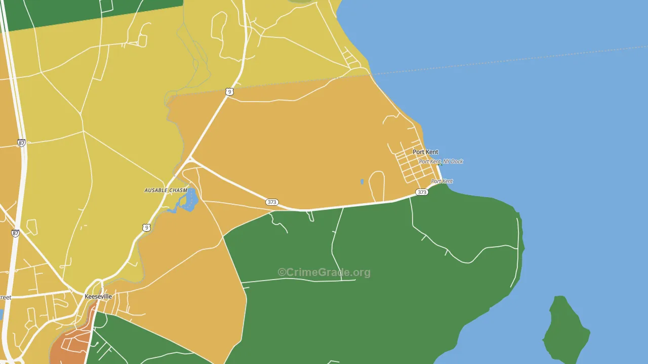 Port Kent, NY Map of Assault Rates