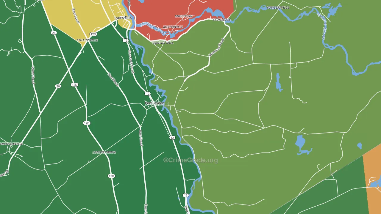 Port Leyden, NY Map of Assault Rates