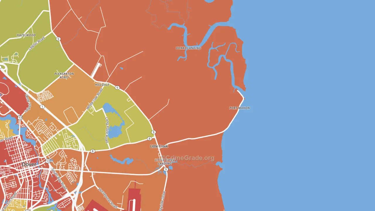 Port Mahon, DE Map of Assault Rates