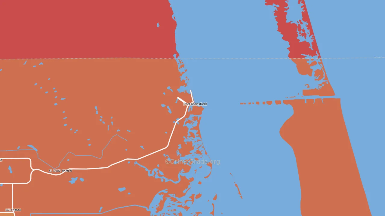 Port Mansfield, TX Map of Assault Rates
