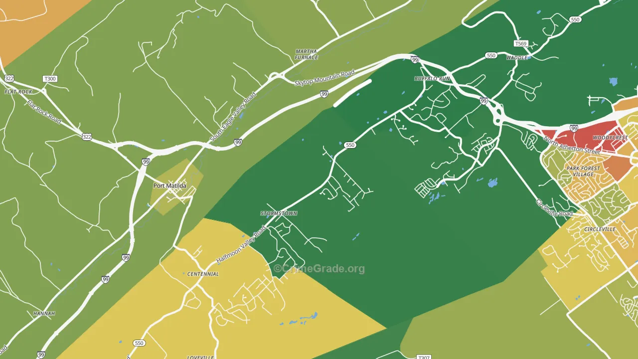 Port Matilda, PA Map of Assault Rates