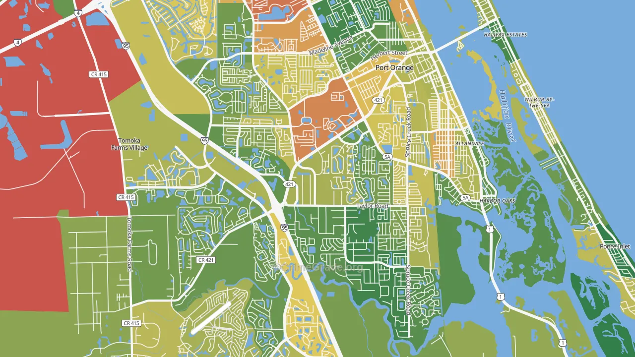 Port Orange, FL Map of Assault Rates