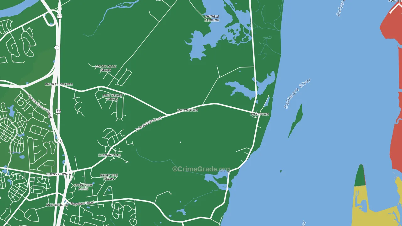 Port Penn, DE Map of Assault Rates