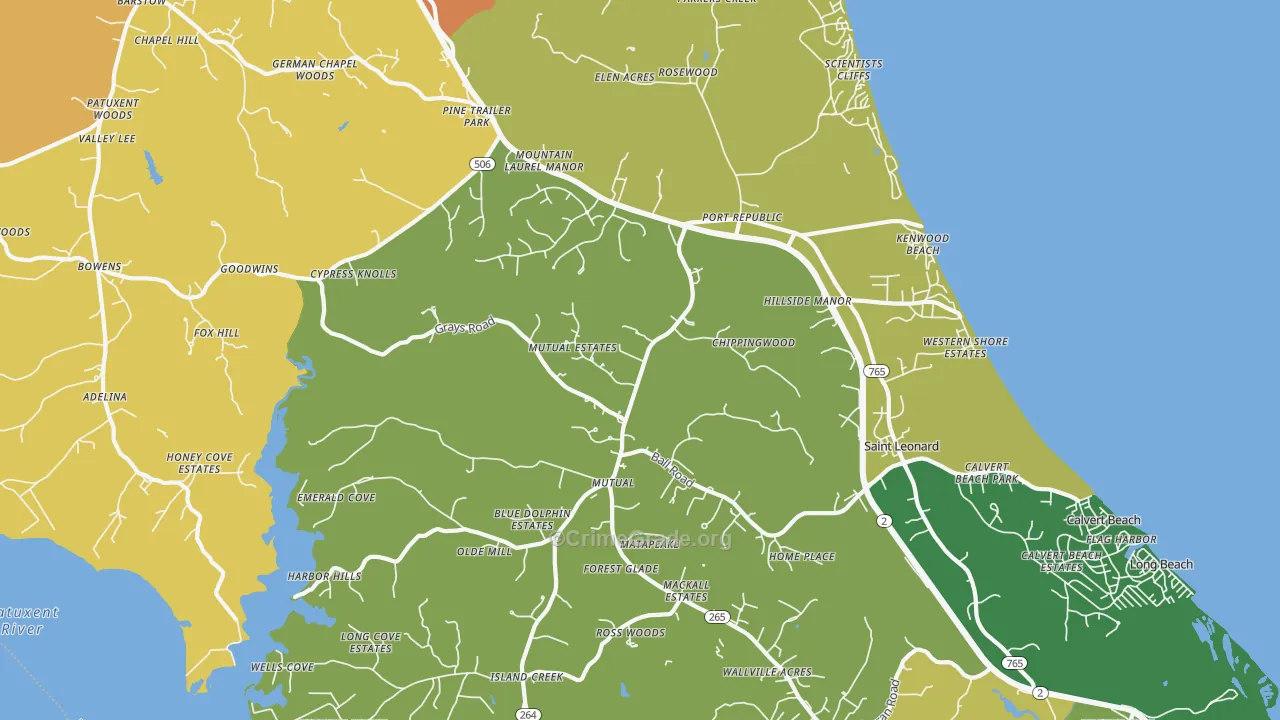 Port Republic, MD Map of Assault Rates