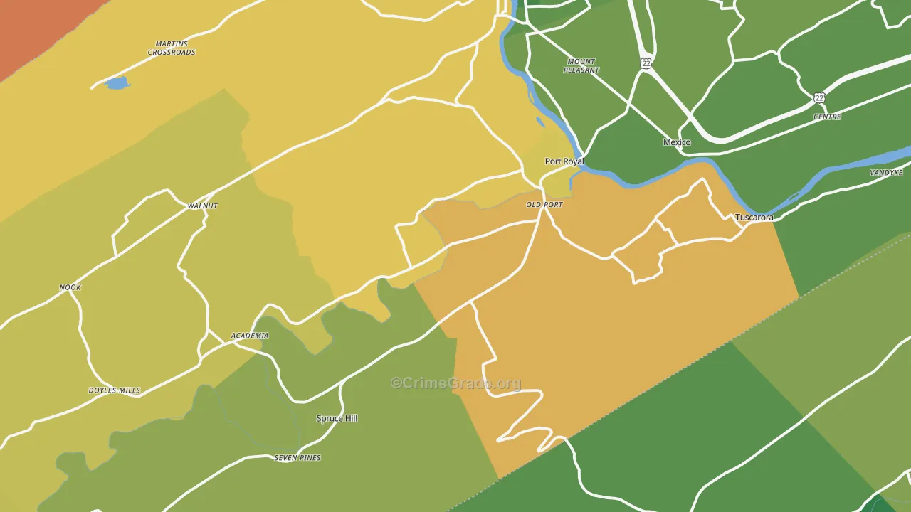 Port Royal, PA Map of Assault Rates