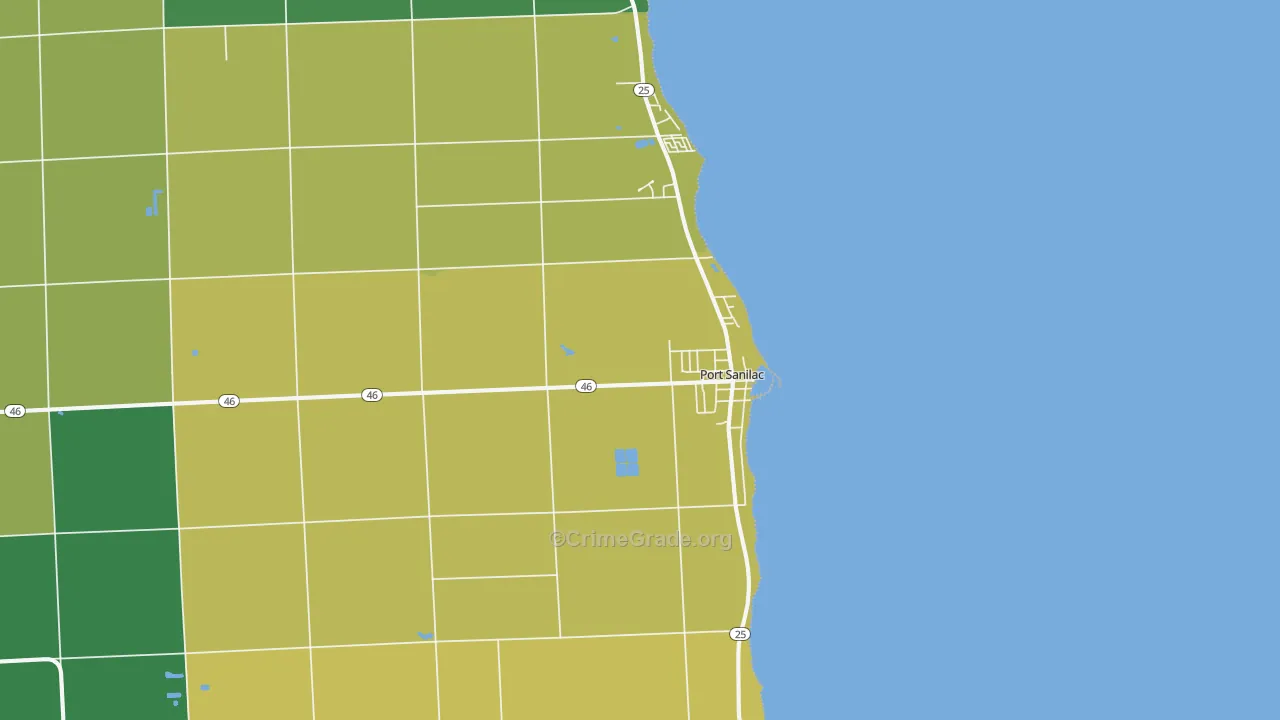 Port Sanilac, MI Map of Assault Rates