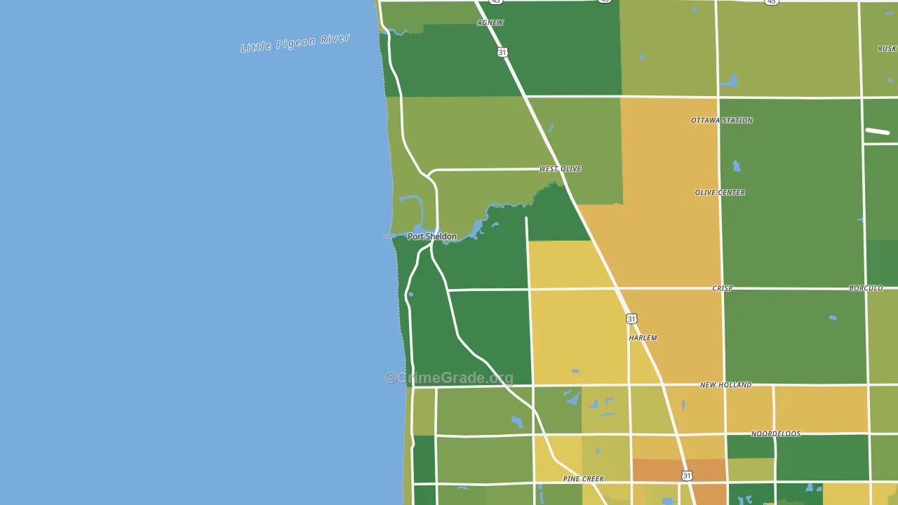 Port Sheldon, MI Map of Assault Rates