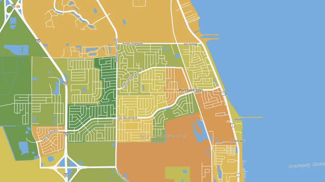 Port St. John, FL Map of Assault Rates