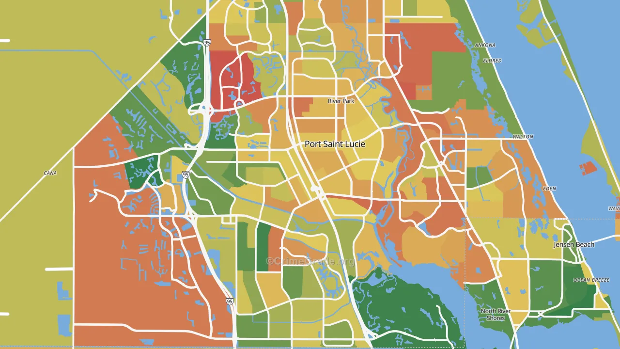 Port St. Lucie, FL Map of Assault Rates