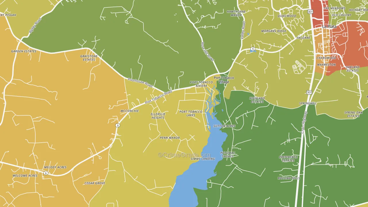 Port Tobacco, MD Map of Assault Rates