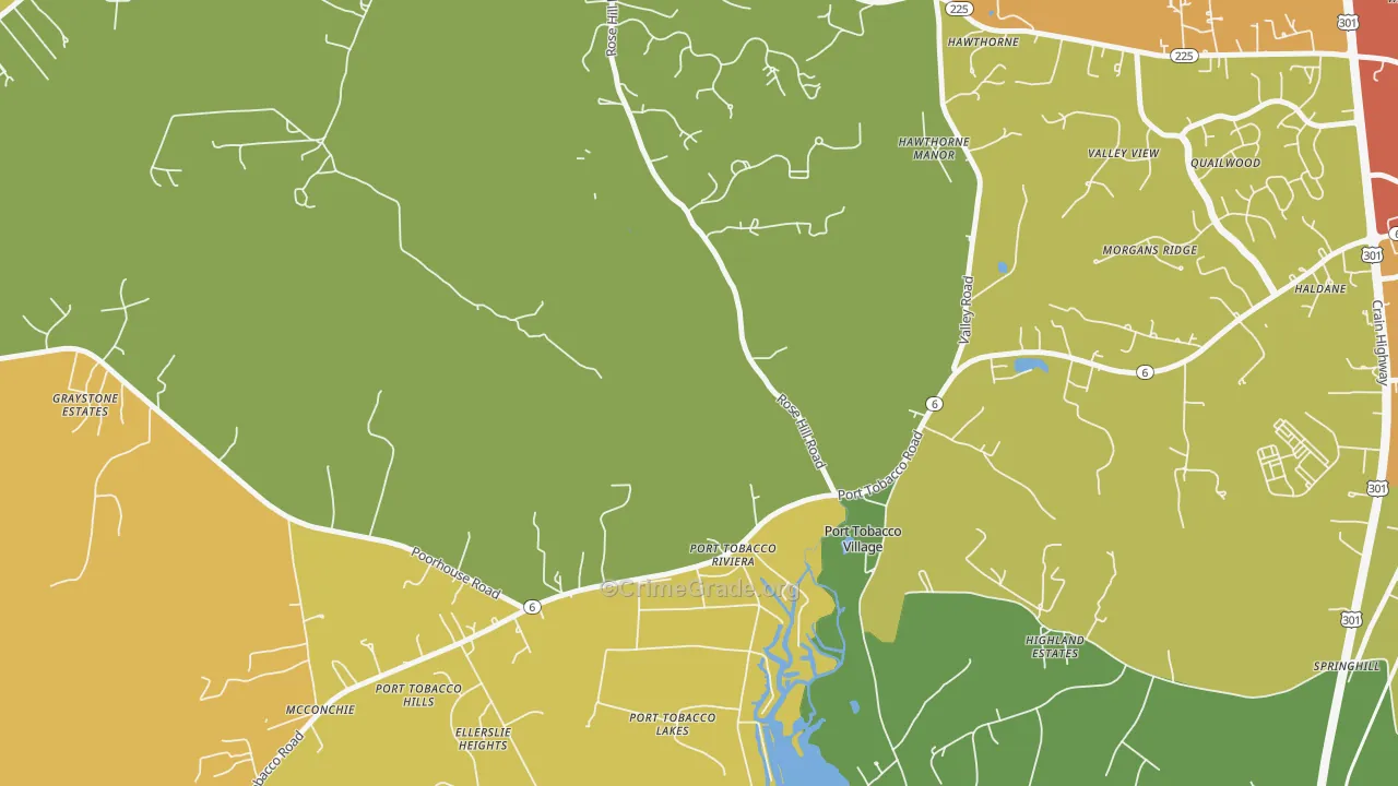 Port Tobacco Riviera, MD Map of Assault Rates