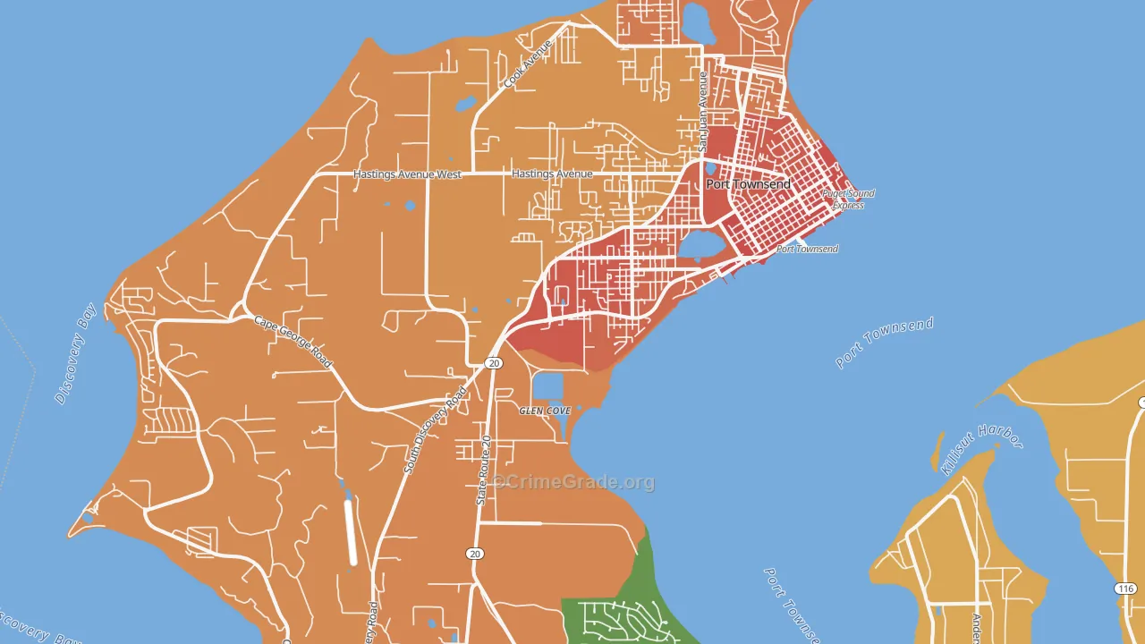 Port Townsend, WA Map of Assault Rates