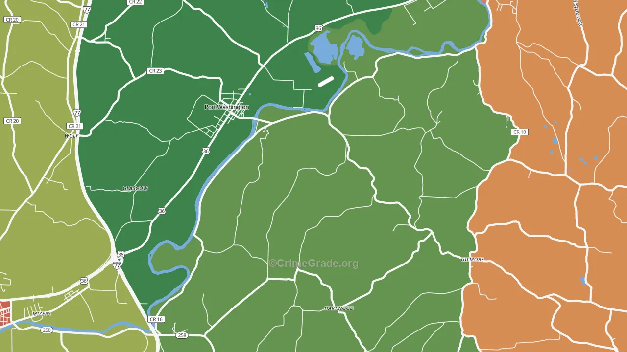 Port Washington, OH Map of Assault Rates