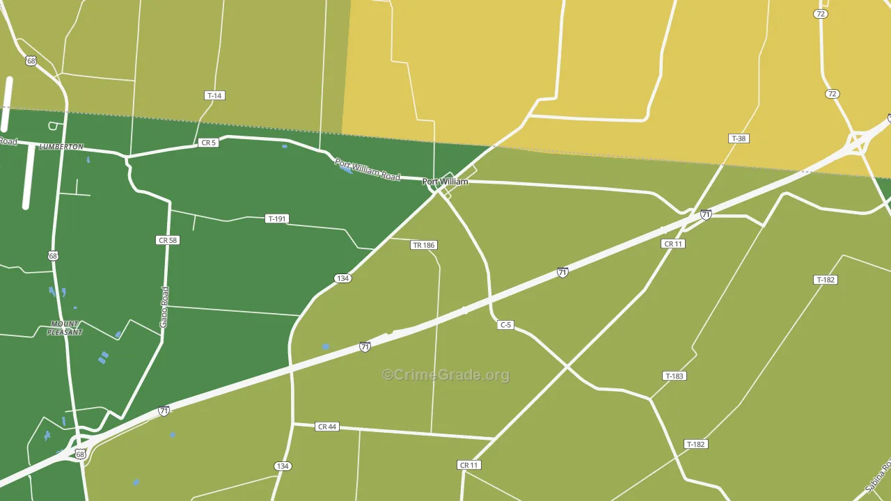 Port William, OH Map of Assault Rates