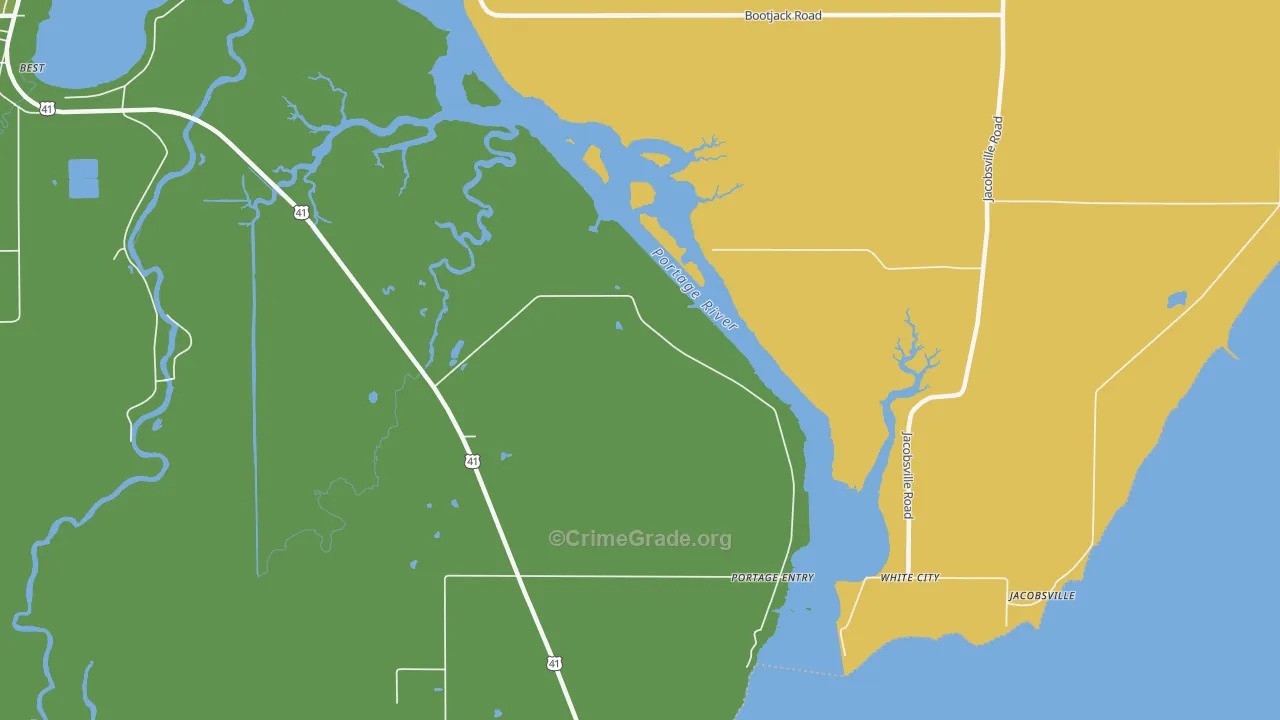 Portage Entry, MI Map of Assault Rates