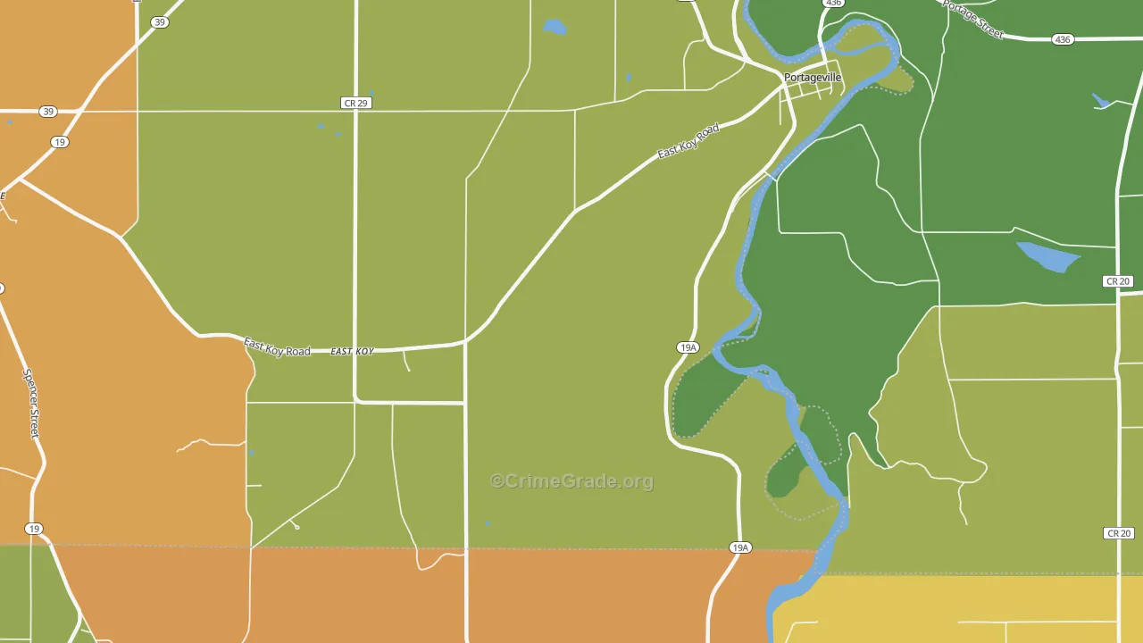 Portageville, NY Map of Assault Rates