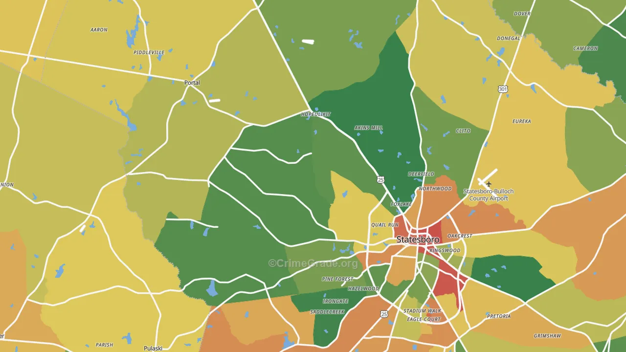 Portal, GA Map of Assault Rates