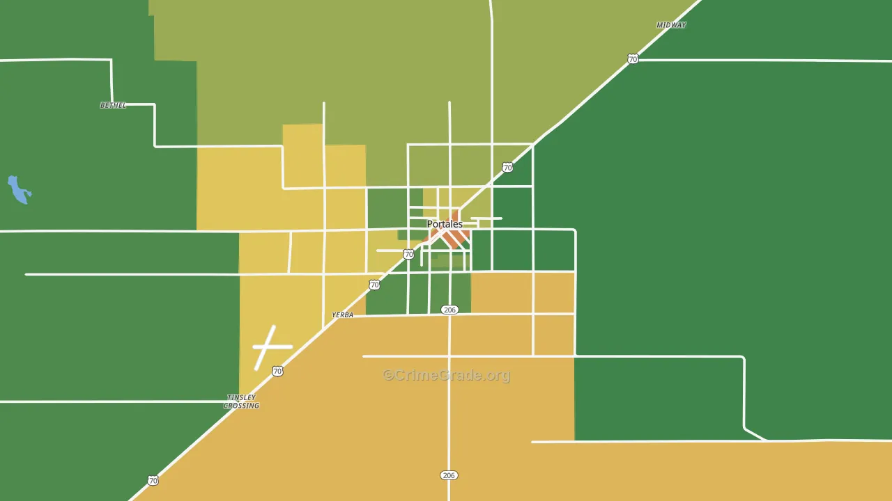 Portales, NM Map of Assault Rates