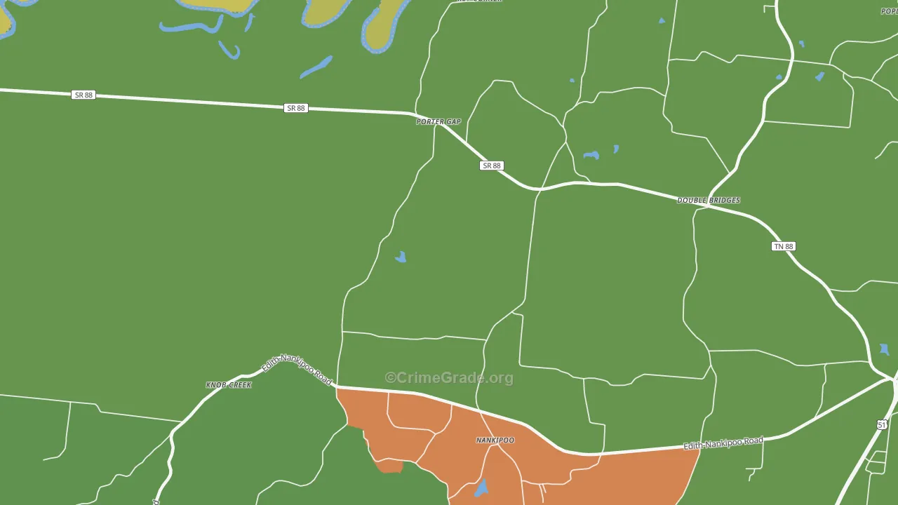Porter Gap, TN Map of Assault Rates