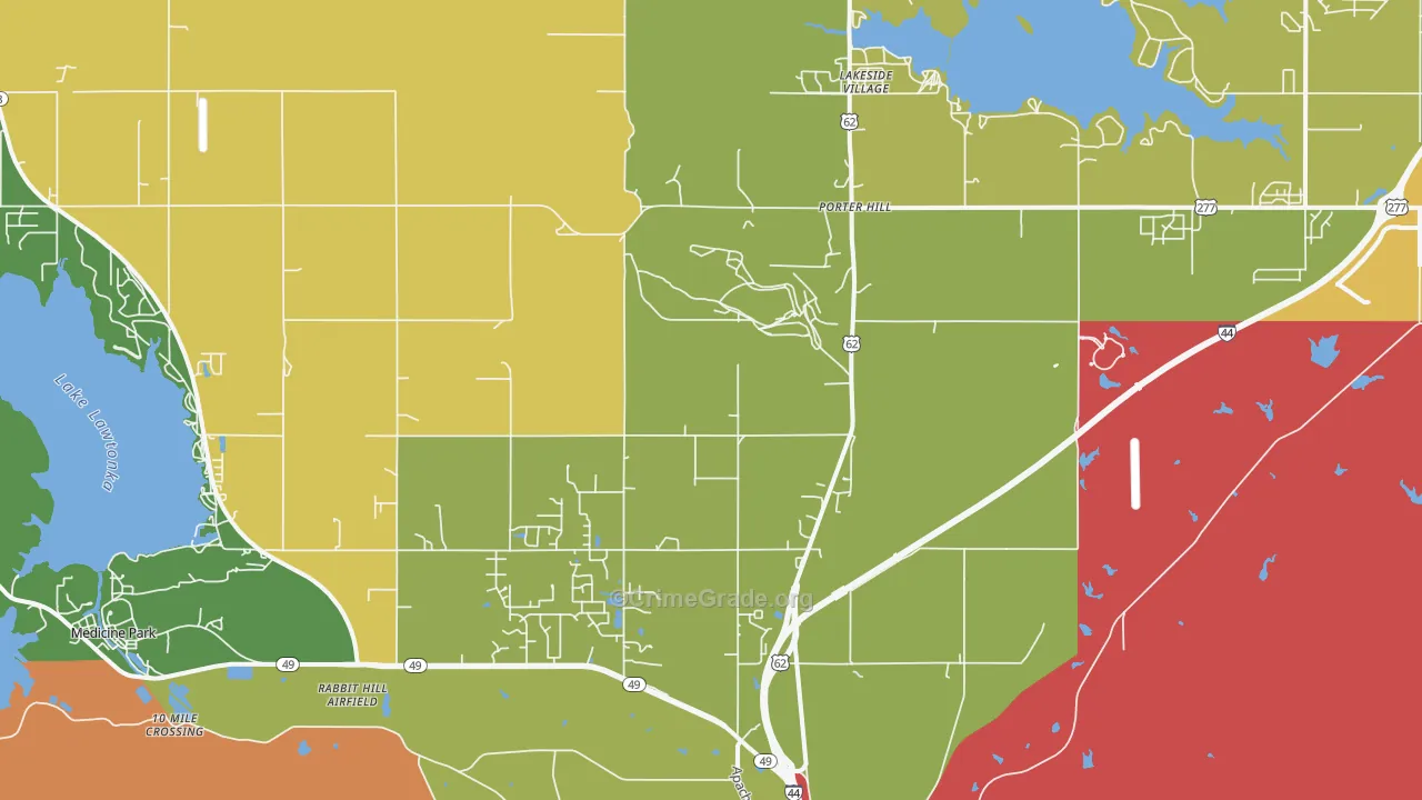 Porter Hill, OK Map of Assault Rates