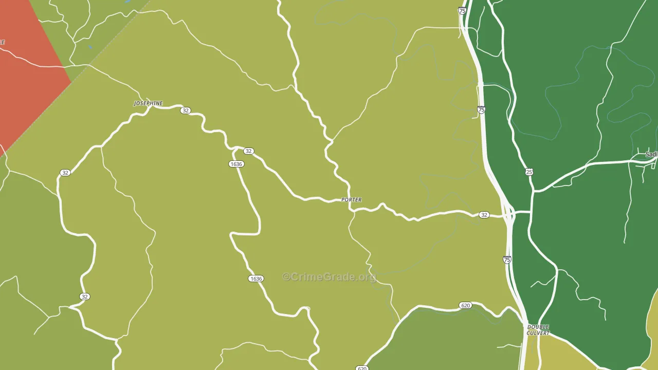 Porter, KY Map of Assault Rates