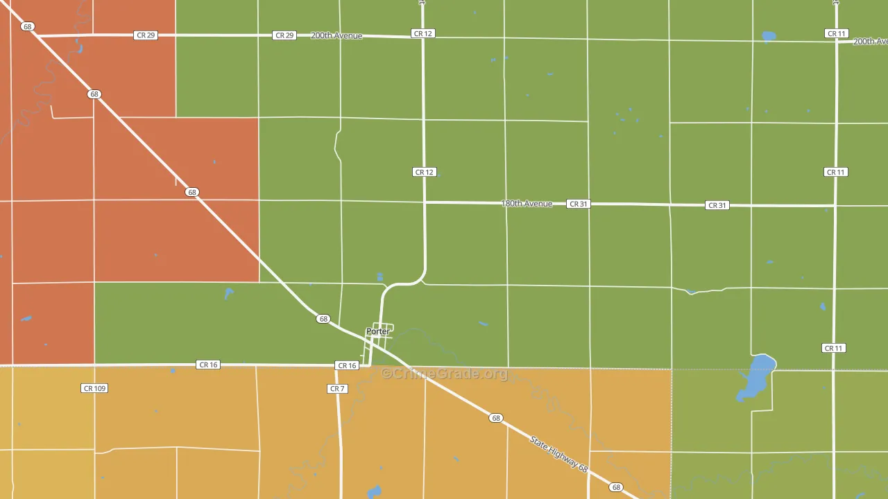 Porter, MN Map of Assault Rates