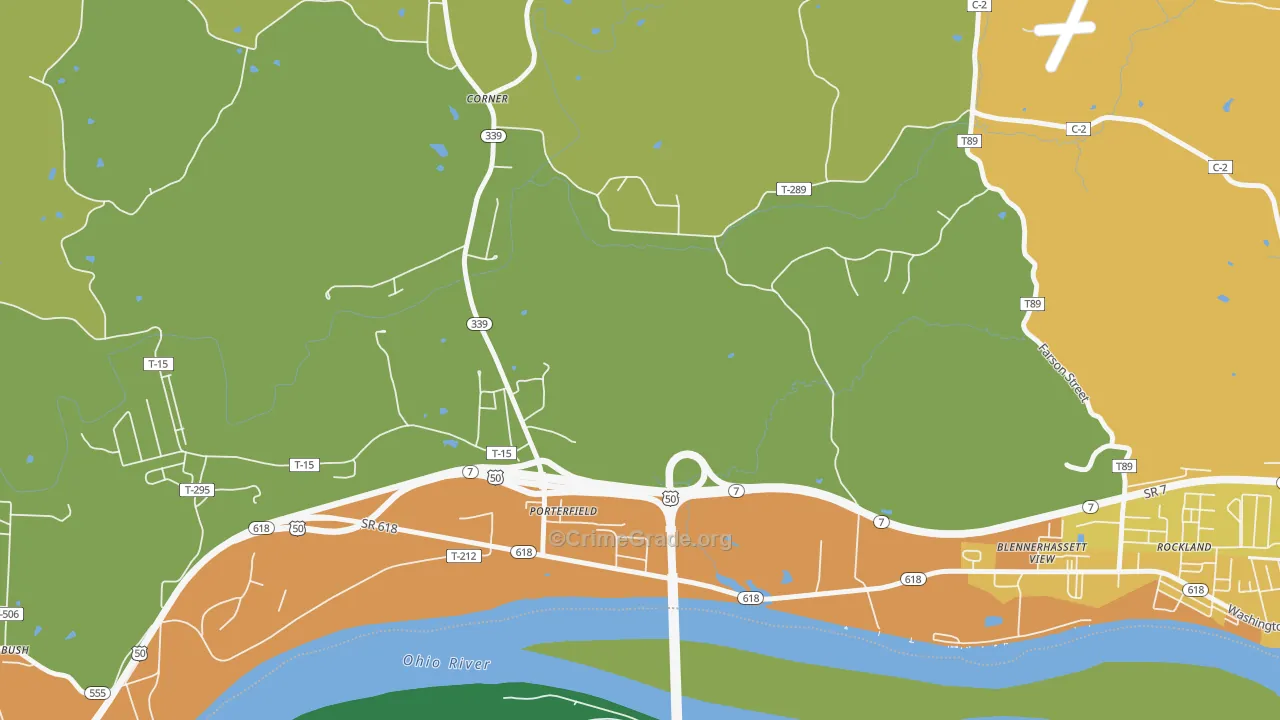 Porterfield, OH Map of Assault Rates