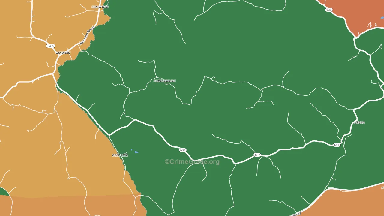 Portersburg, KY Map of Assault Rates