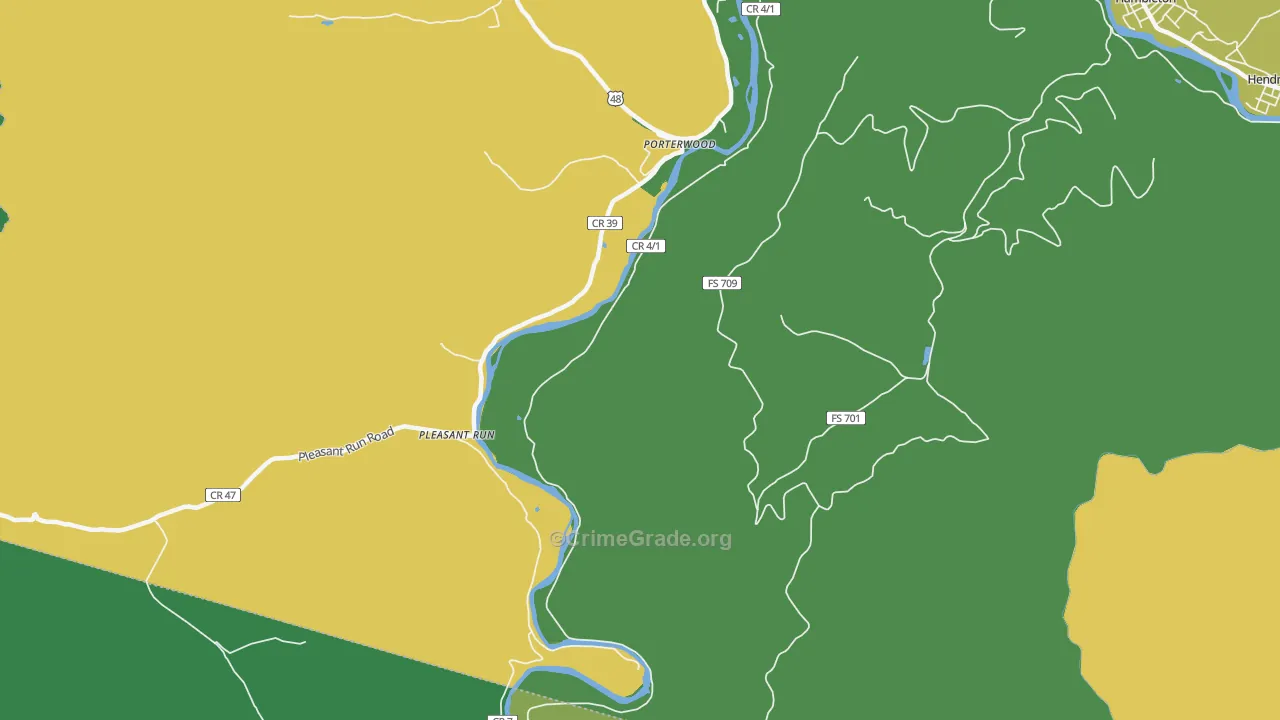 Porterwood, WV Map of Assault Rates