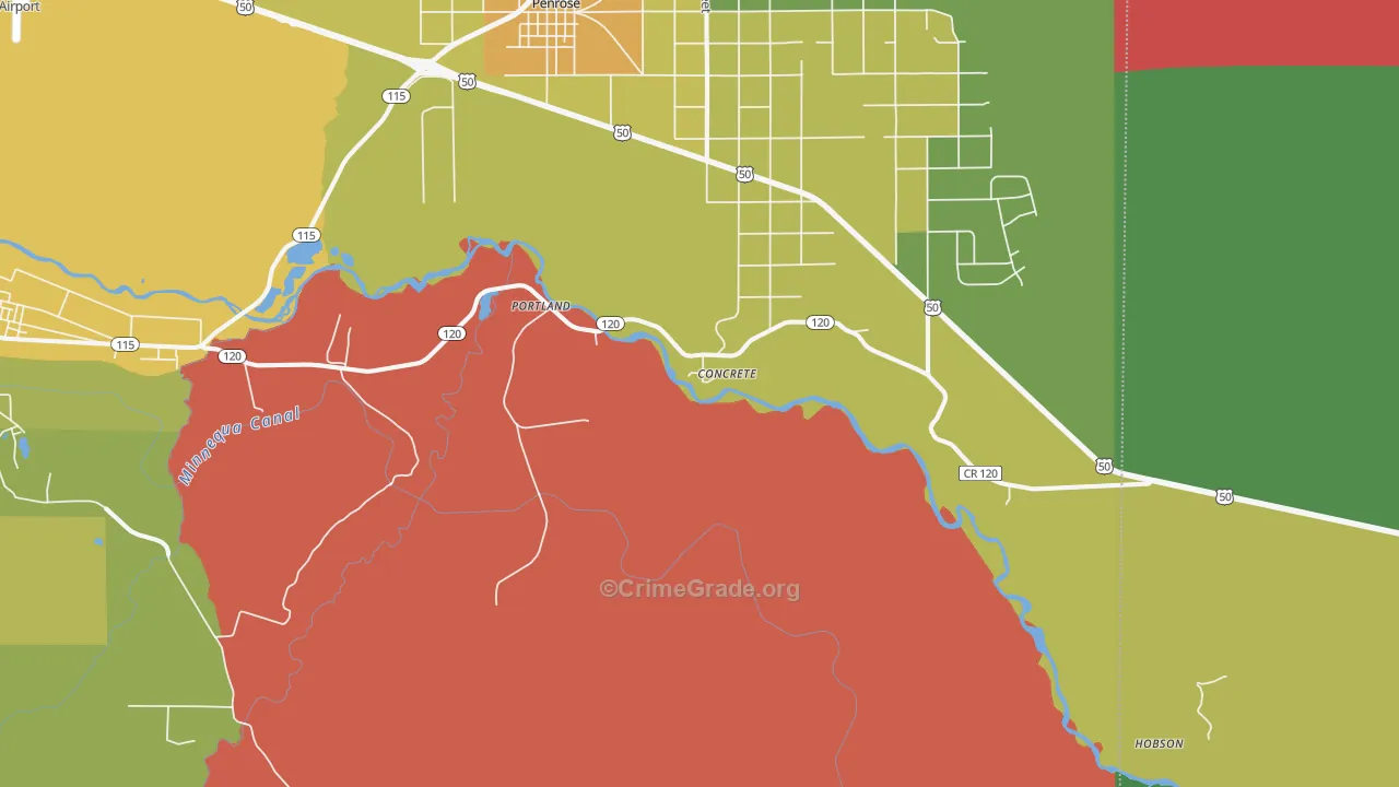 Portland, CO Map of Assault Rates