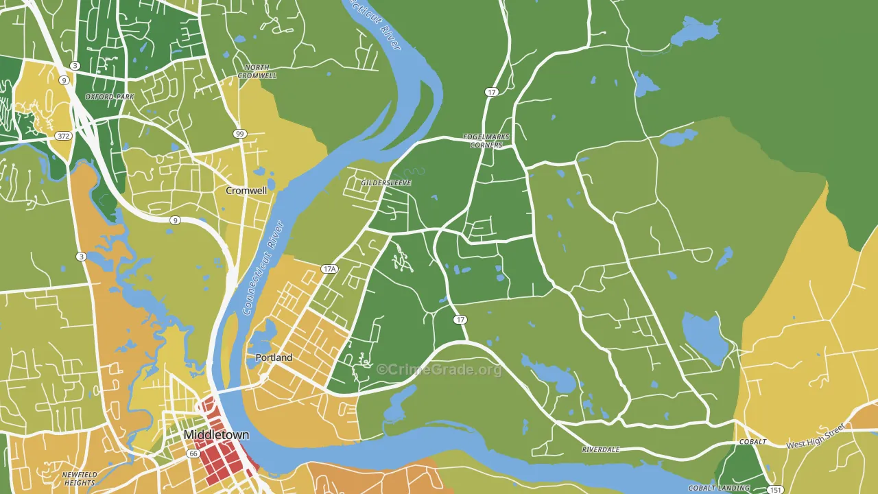 Portland, CT Map of Assault Rates