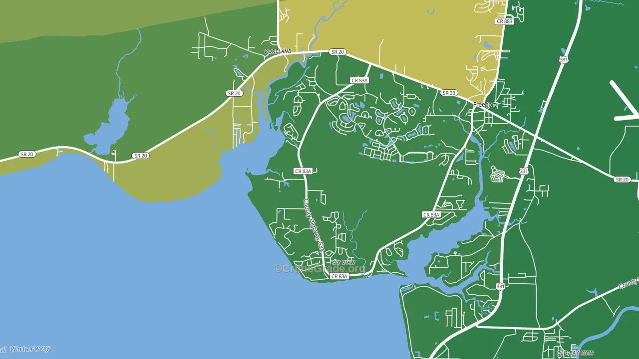 Portland, FL Map of Assault Rates