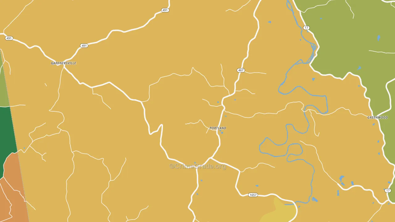 Portland, KY Map of Assault Rates