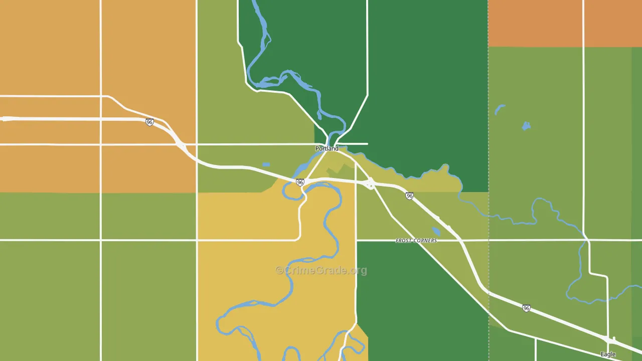 Portland, MI Map of Assault Rates