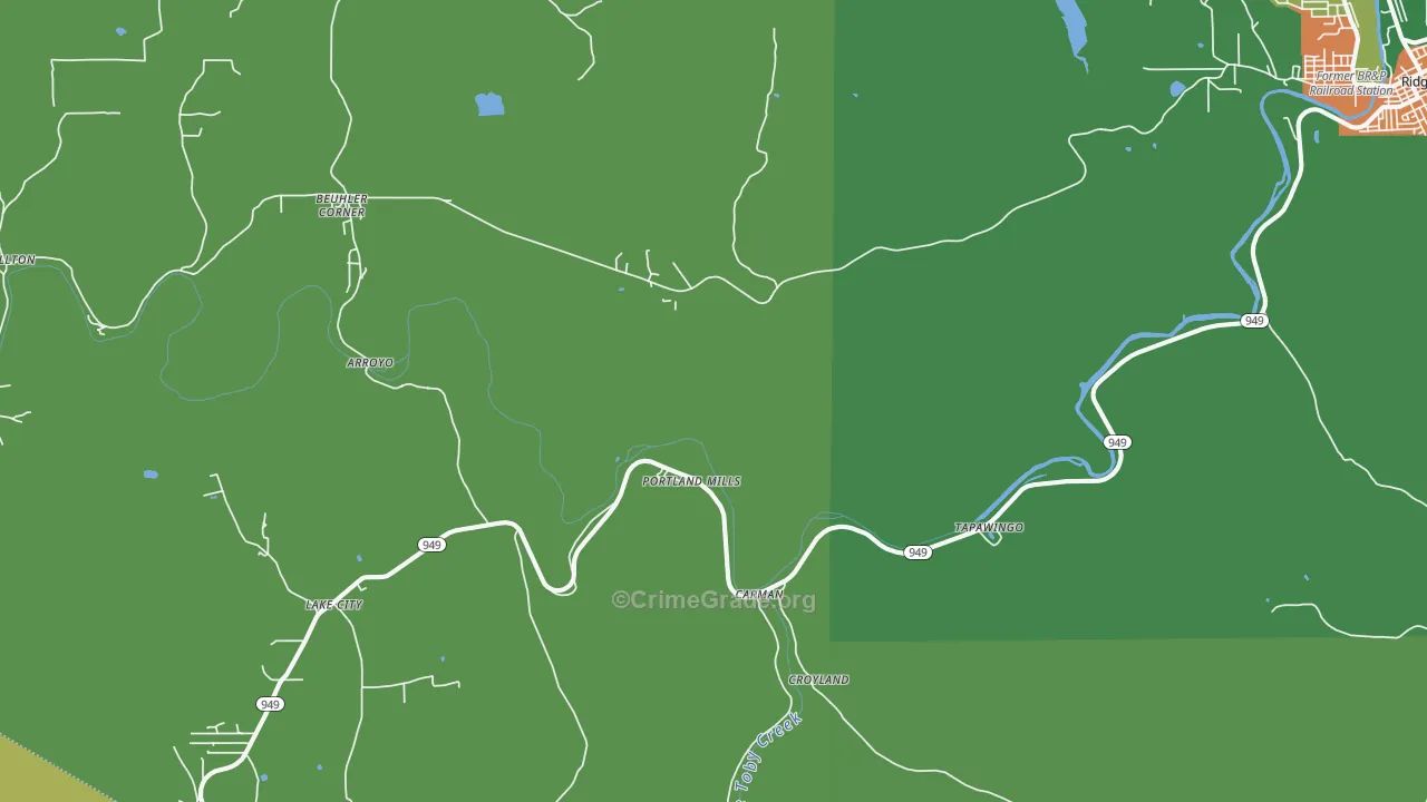 Portland Mills, PA Map of Assault Rates